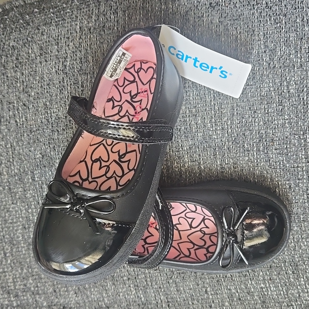 NWT Carters Black Mary Janes Toddler 10